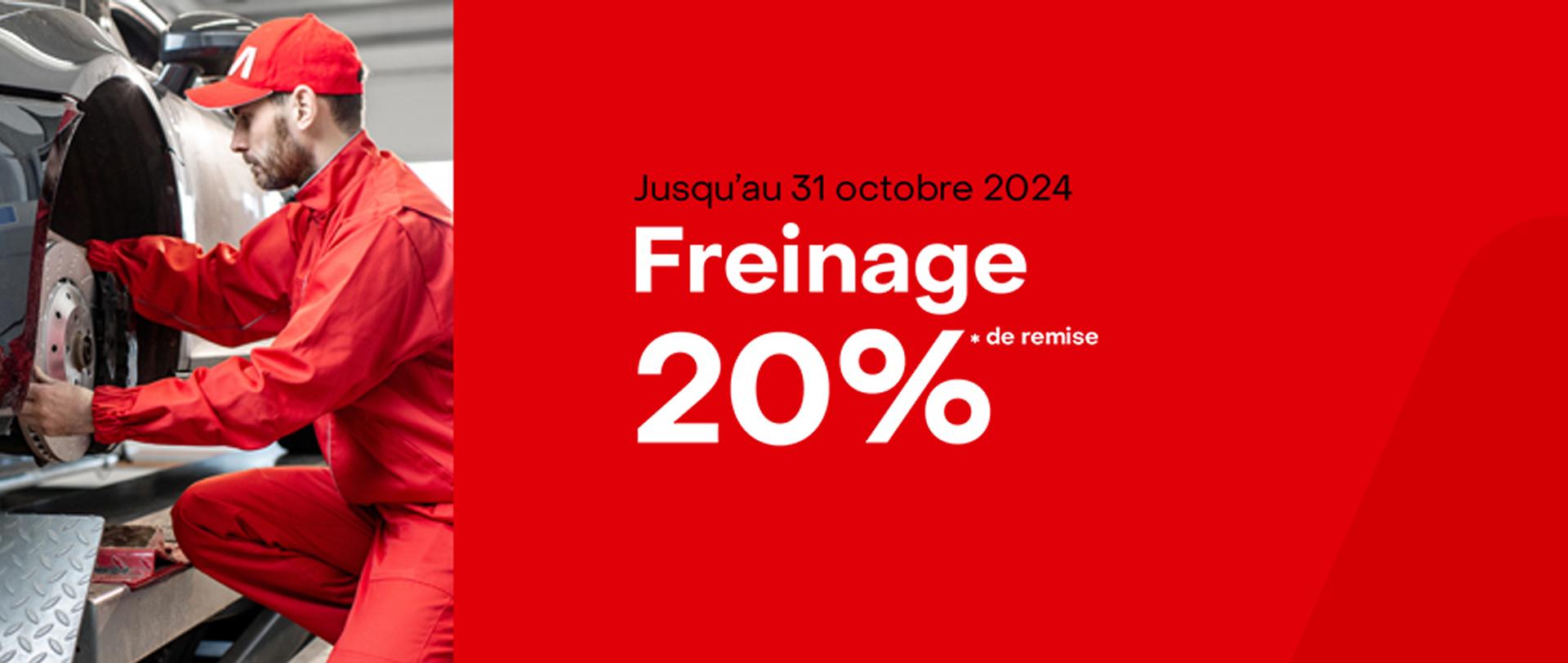 20% de remise sur le freinage